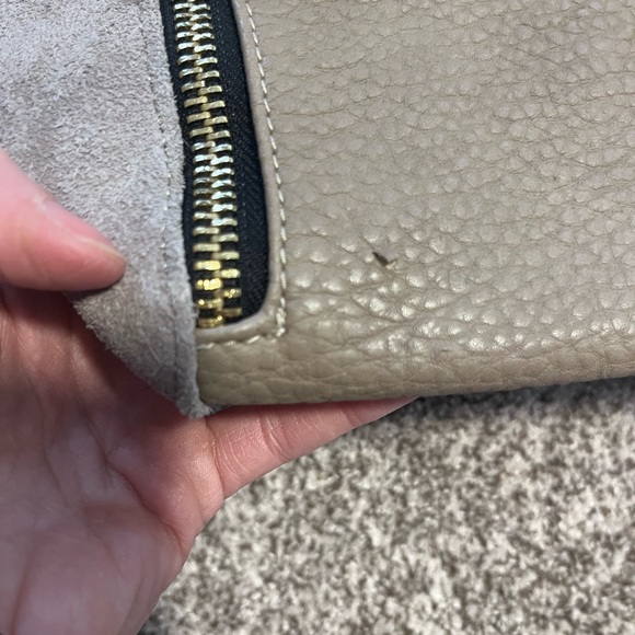 Moda Luxe Taupe Hobo Shoulder Bag Leather Suede Large Slouchy Boho Neutral Purse - Picture 12 of 16